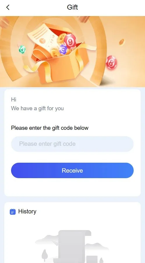 Type the gift code
